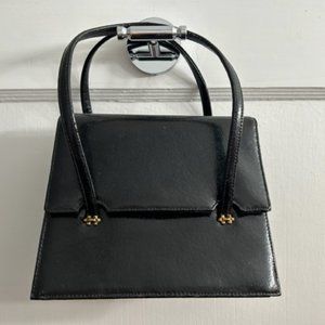 Vintage 1960's Black Patent Leather Pappagallo Purse